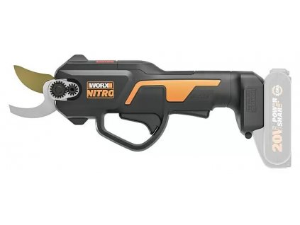 AKU nůžky na větve Worx Nitro WG330E.9 / bez akumulátoru / LED ukazatel / bezkartáčový motor / max. tloušťka větve 25 mm / 20 V / černá