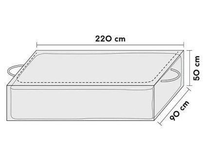 Ochranný povlak na polštář zahradního nábytku / 220 x 90 x 50 cm / polyester