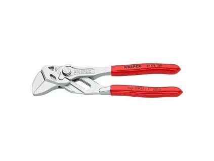 Klešťový klíč Knipex 2v1 / 27 mm / nahrazuje sadu klíčů / pochromované / stříbrná/červená