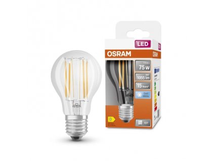 Průhledná klasická LED žárovka Osram STAR / E27 / 7,5 W / studená bílá