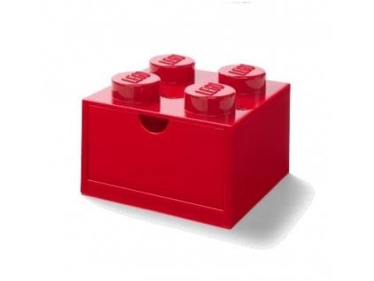 Stolní úložný box LEGO 4 se zásuvkou / červená