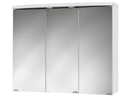 Zrcadlová skříňka s LED osvětlením Sieper Ancona / 82,5 x 69,1 x 14,5 cm / 3-dveřové provedení / 4 W / 240 lm / zásuvka / vypínač / MDF / sklo / bílá