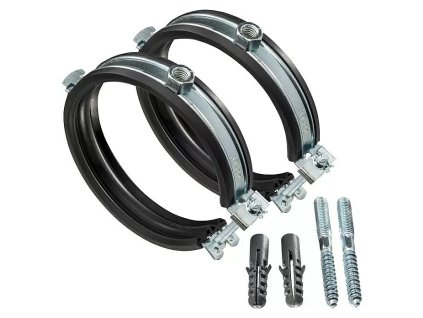 Sada jednošroubkových objímek / Ø 83 - 91 mm / 2 ks / ocel/pryž