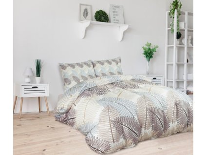Povlečení Aydin z mikrovláken / 200x200 cm + 2x 60x70 cm / - kapradiny