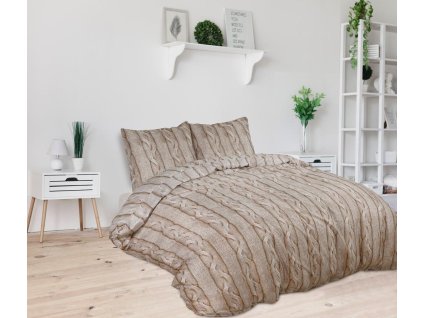 Povlečení Aydin z mikrovláken / 240x200 cm + 2x 60x70 cm / - pletený vzor