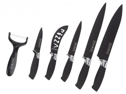 5dílná sada nožů s antiadhezní vrstvou Royalty Line RL-BLK5-W + škrabka