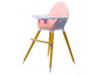 Vysoká dřevěná židle Kinderline WHC-701.1 - Růžová