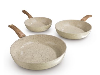 Sada keramických pánví BRATmaxx 20cm / 24cm / 28cm / - béžové