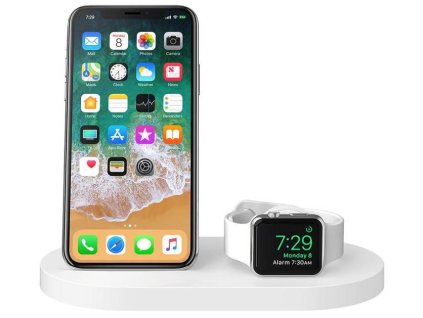 Bezdrátová nabíječka Belkin Boost Up pro iPhone + Apple Watch + USB-A port - bílá
