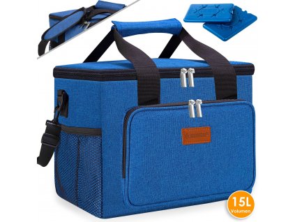 Chladicí box Kesser / piknikový košík / koš na přepravu potravin / 15l / chladicí taška / modrý