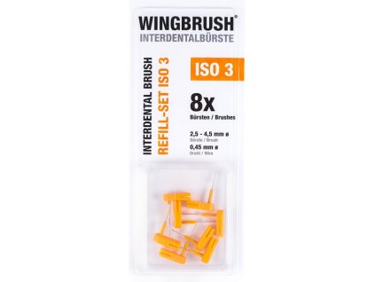 Sada mezizubních kartáčků WINGBRUSH k doplnění ISO 3 - oranžová
