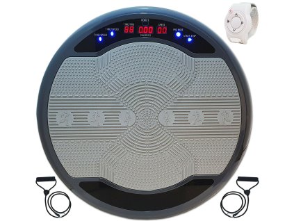 Fitness vibrační deska / vibrační trenažér / LED osvětlení / Antracit
