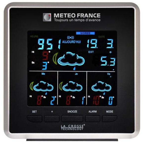 Meteostanice Météo France La Crosse Wd4025it 3AC59 / detekce teploty do +59,9 °C / stříbrná