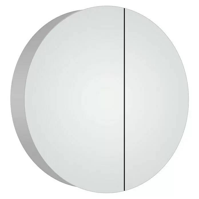 Zrcadlová skřínka s LED osvětlením DSK Bright / Ø 60 cm / hliník / stříbrná