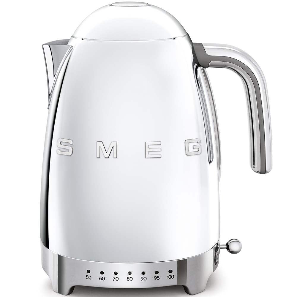 Rychlovarná konvice Smeg 50's style KLF04SSEU / regulace teploty / 1,7 l / 2400 W / nerezová ocel / chrom