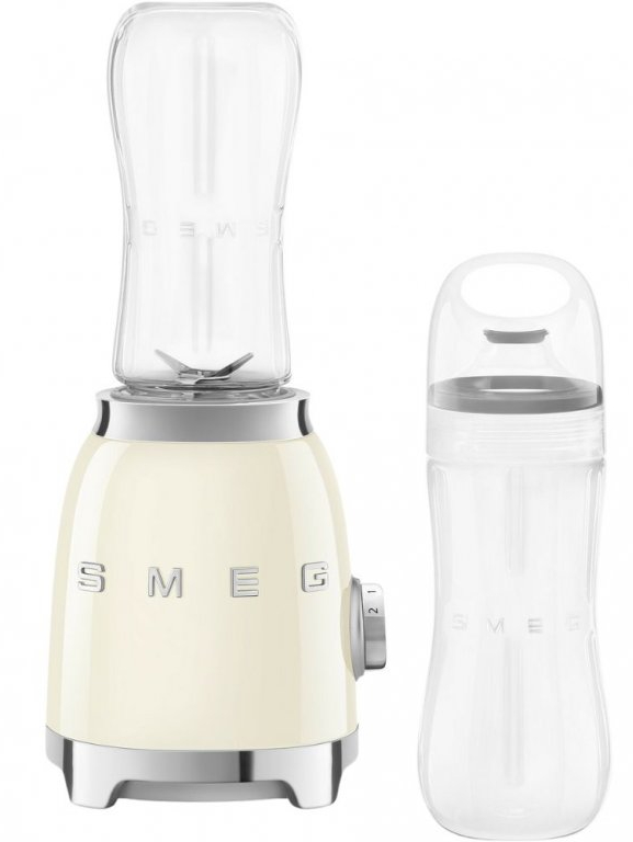 Stolní smoothie mixér Smeg 50's style PBF01CREU / 300 W / 2 x 600 ml / krémová