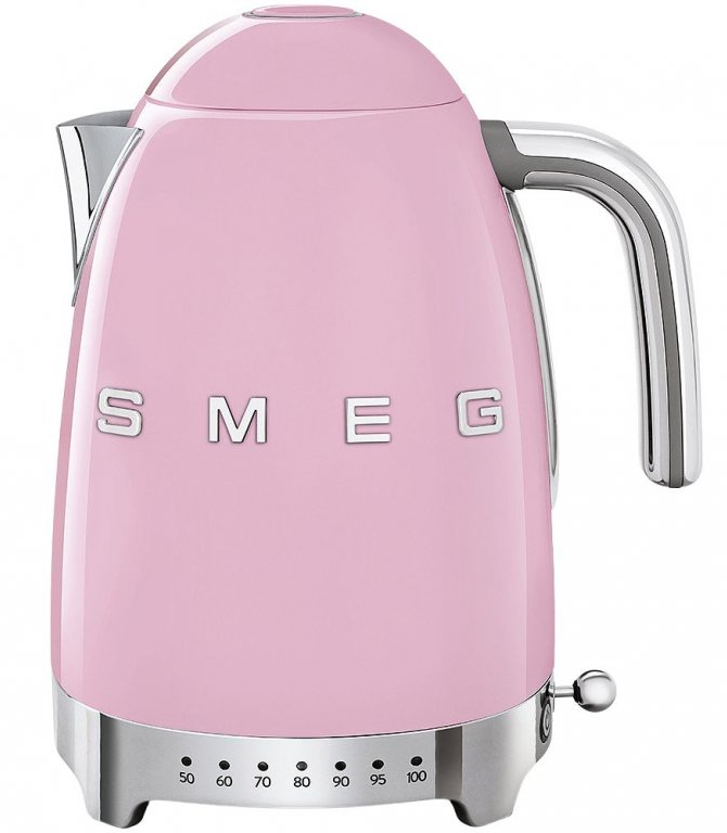 Rychlovarná konvice Smeg 50's style KLF04PKEU / regulace teploty / 1,7 l / 2400 W / pastelově růžová