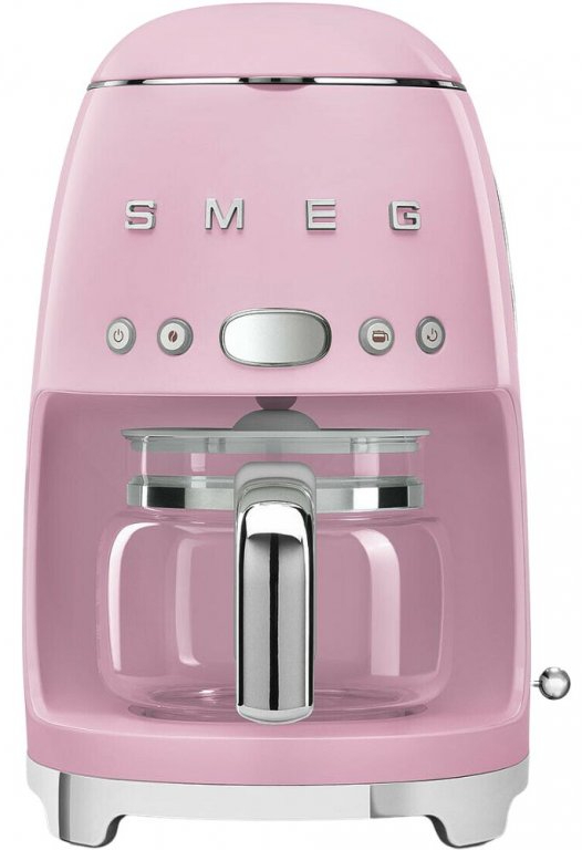 Kávovar na překapávanou kávu Smeg 50's style DCF02PKEU / 1050 W / 1,4 l / pastelově růžová