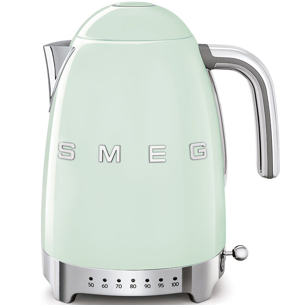 Rychlovarná konvice Smeg 50's style KLF04PGEU / regulace teploty / 1,7 l / 2400 W / pastelově zelená