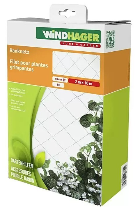 Síť na popínavé rostliny Windhager / 10 x 2 m / velikost oka 5 x 5 cm / plast