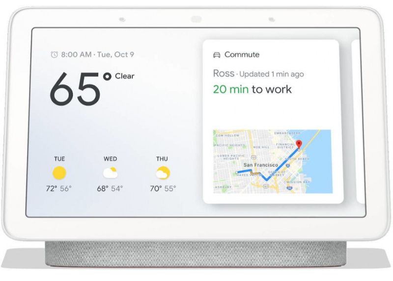 Hlasový asistent Google Nest Hub 1,0 / 7" dotykový displej / Bluetooth / Wi-Fi / hlasové ovládání / bílá