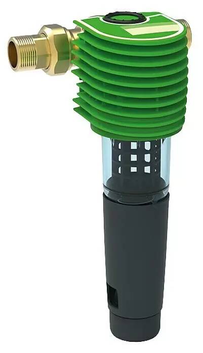 Zpětný proplachový filtr Grünbeck Boxer RX / ¾″ / 185/100 mm / 6,7 m³/h / 100 um / PN16 / mosaz / plast / zelená/šedá