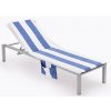 Potah na plážové křeslo Benetton Picnic s úložným prostorem 70x200+25cm / Modrá / Bílá
