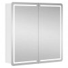 LED zrcadlová skříňka / 72 x 69,6 cm / 12,3 W / dřevotříska / bílá