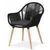 Skořepinová židle z textilního pletiva / nosnost cca 140 kg / 100% PE/ocel/dřevo / černá