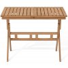 Rozkládací zahradní stůl Lenja / max. nosnost 60 kg / 100/140 x 74 x 90 cm / eukalyptové dřevo