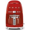 Kávovar na překapávanou kávu Smeg 50's style DCF02RDEU / 1050 W / 1,4 l / červená