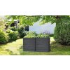 Vyvýšený plastový záhon Garantia Ergo Quadro L / 80 x 80 x 25 cm / plast / 140 l / antracitová
