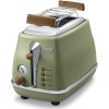 Topinkovač De'Longhi CTOV 2103.GR / dvouštěrbinový / 900 W / retro design / zelená