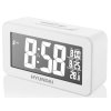 Budík Hyundai AC 321 W / LCD displej / -10 °C do +50 °C / čas řízen rádiovým signálem DCF 77 / bílá