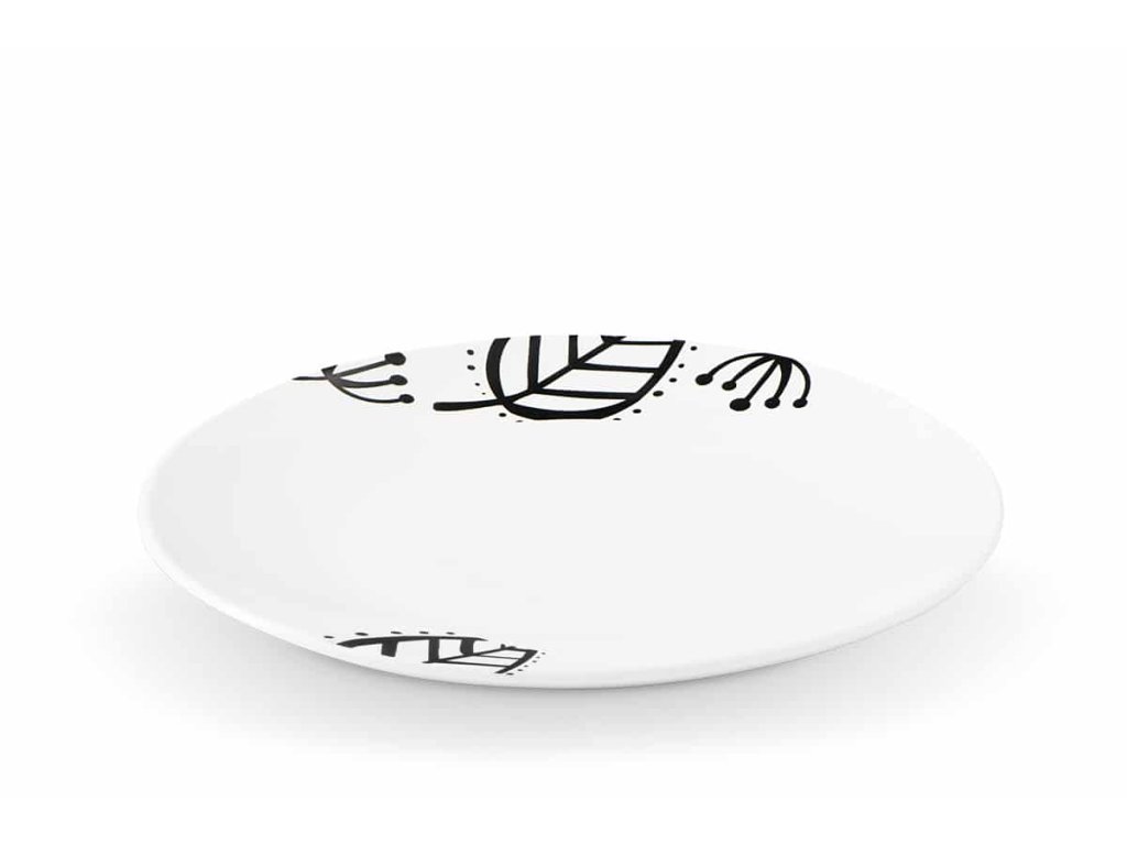 TILIA Dezertný tanier / priemer 20 cm / biely/čierny
