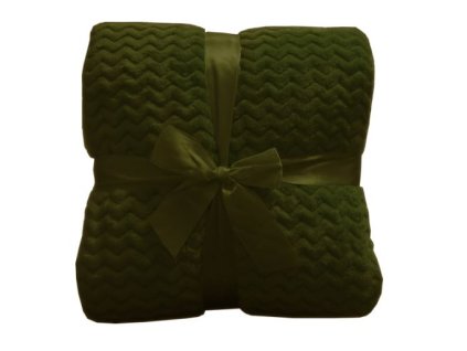 Deka se stuhou Matex 150x200 - Vlnky - Olivová