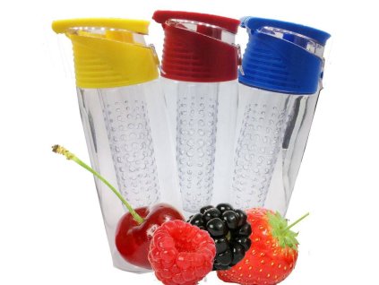 Nápojová láhev se sítkem na ovoce 700 ml / Zelená