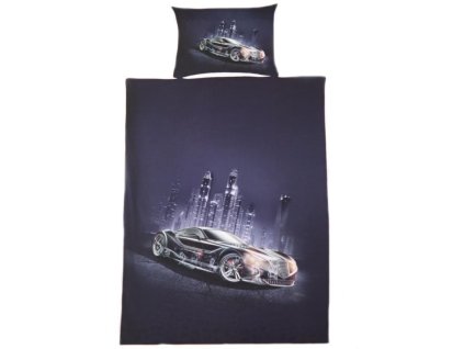 Sada ložního povlečení na dvě postele 140x200 cm - motiv auta