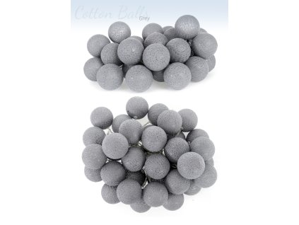 Vícebarevné svítící koule COTTON BALL 35 ks - Šedá