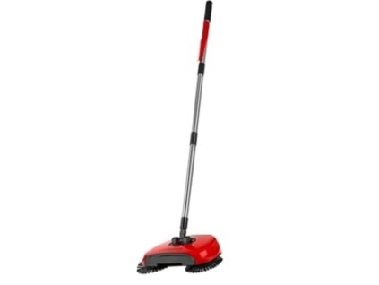 CLEANmaxx - Zametacia metla s tromi kefami - /červená