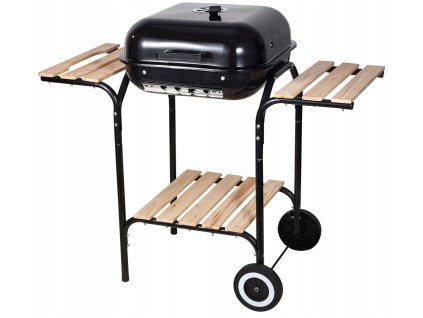 Zahradní gril BBQ 28018E / odklápěcí kryt / na kolech