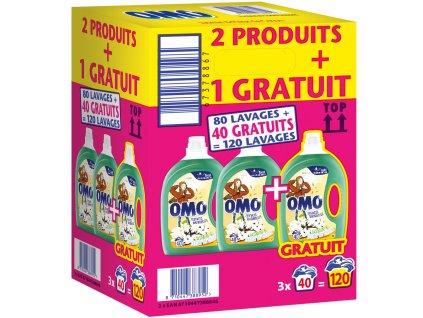 OMO Prací gel - jasmín a květ bavlny 3v1 / 2 l / 3x40 dávek / AKCE 2+1 ZDARMA