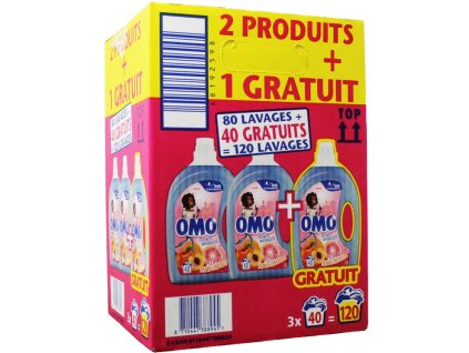 OMO Prací gel - přírodní esence broskve a grapefruitu 3v1 / 2 l / 3x40 dávek / AKCE 2+1 ZDARMA