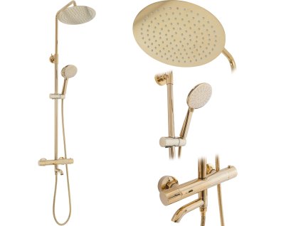 Termostatický sprchový a vaňový set Rea LUNGO Light gold