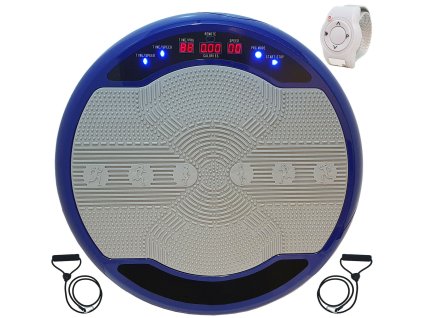 Fitness vibrační deska / vibrační trenažér / LED osvětlení / Modrá