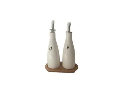 La Porcellana Bianca - porcelánové láhve na olej a ocet / 600ml / nálevník