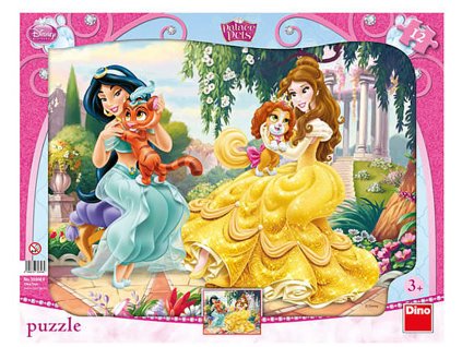 Dino Puzzle princezny & mazlíčci / 12 dílků