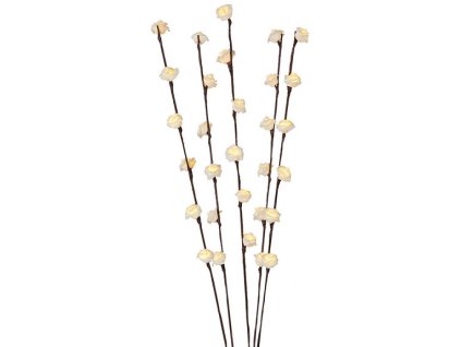 Světelná LED dekorace / svítící větve / LED růže / bílá