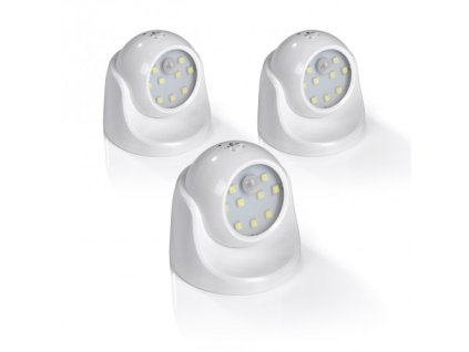 EASYmaxx - LED světla otočné o 360 ° - s detektorem pohybu - sada 3 ks /bílá
