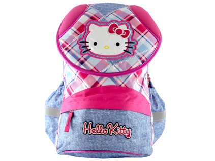 Batoh školní HELLO KITTY růžovo-modré kostky